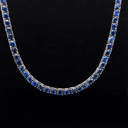 7.04ct Round Sapphire Riviere Necklace