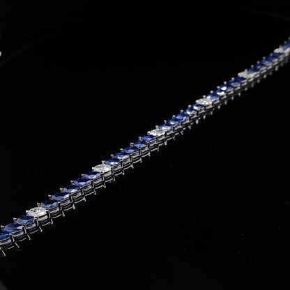 7.92ct Marquise Sapphire And Diamond Bracelet