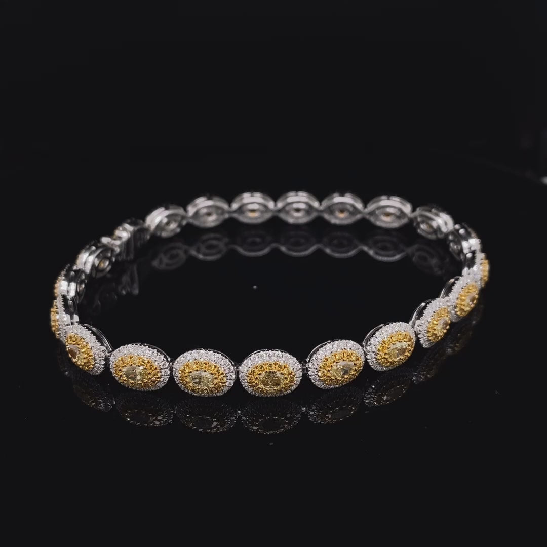4.66ct Yellow Diamond Cluster Bracelet