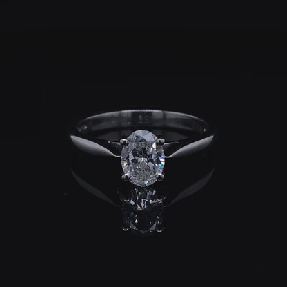 0.62ct Certified Oval Diamond Solitaire Ring