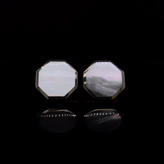 Silver and Mother Of Pearl Octagonal Cufflinks