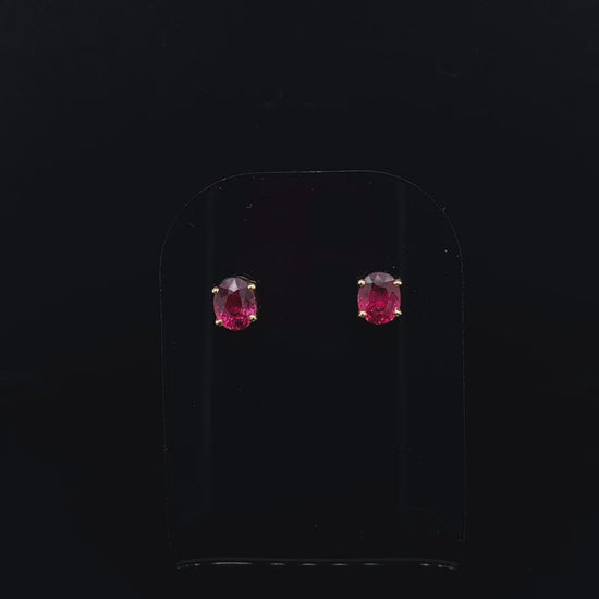 1.07ct Oval Ruby Solitaire Earrings