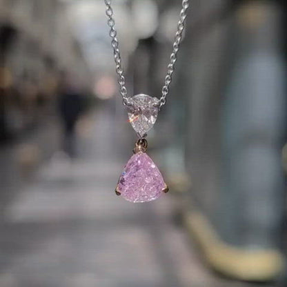 FREELIGHT LIGHT POINT NECKLACE IN ROSE GOLD AND PINK DIAMOND