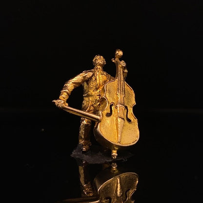 9ct Yellow Gold Cellist and Cello Charm