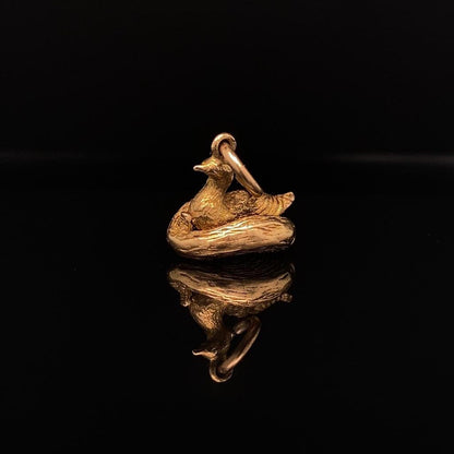 9ct Yellow Gold Goose and Nest Charm
