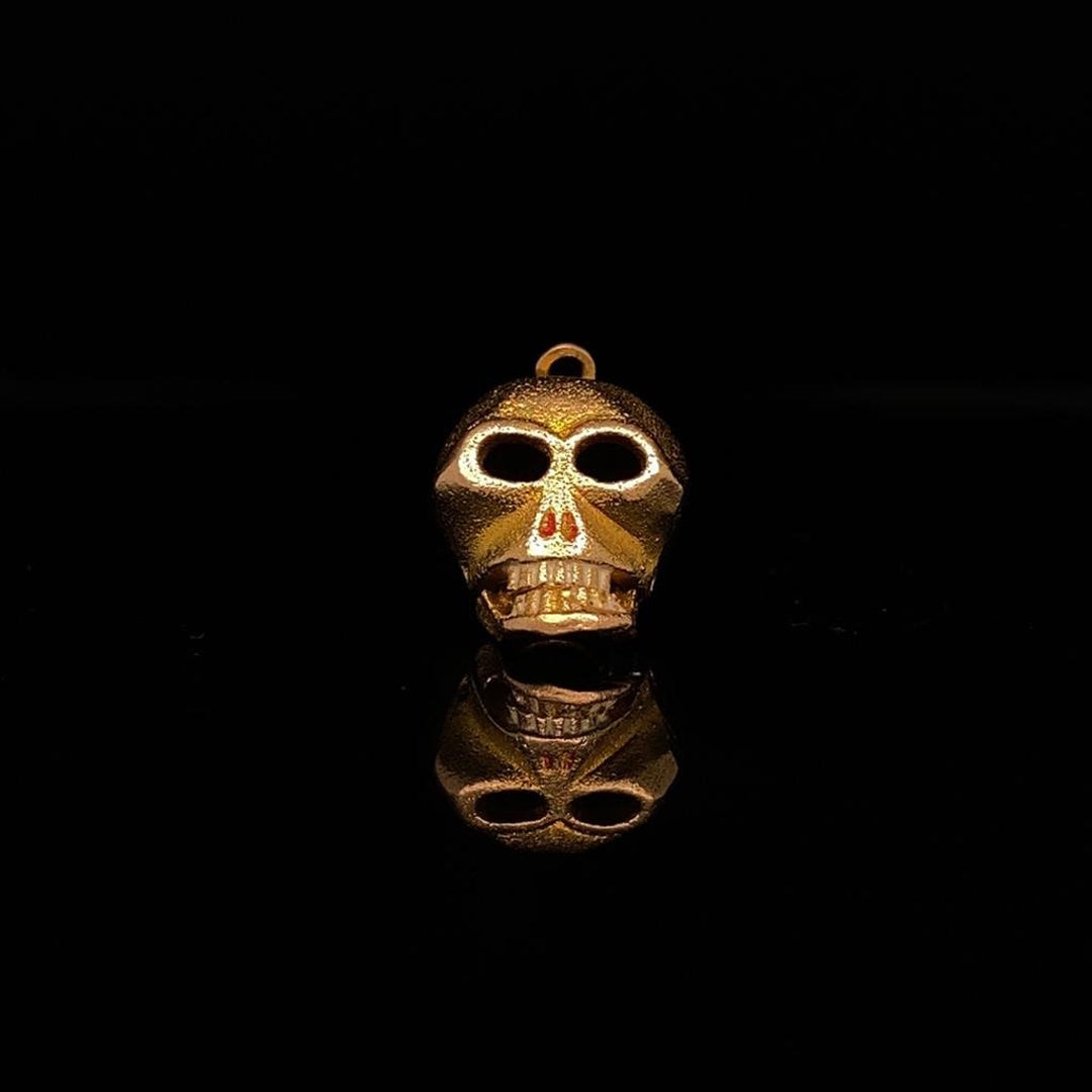 9ct Yellow Gold Skull Charm