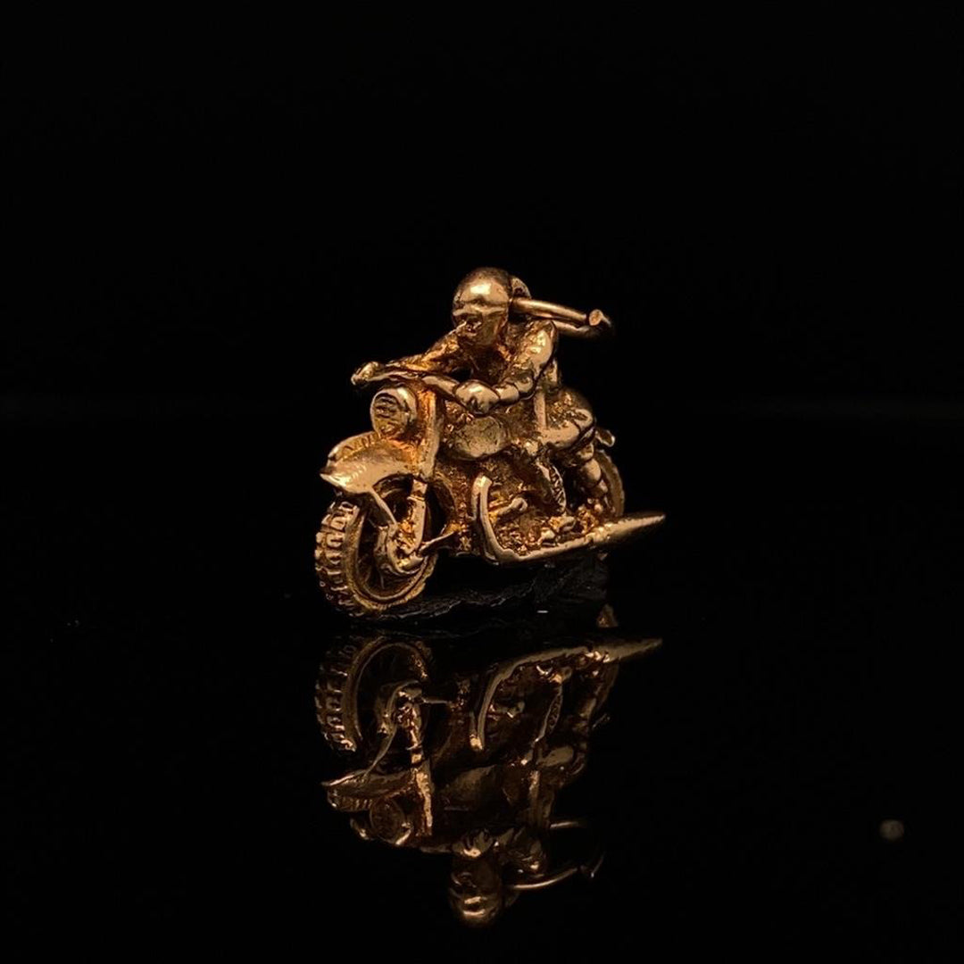 9ct Yellow Gold Vintage Motorbike Charm