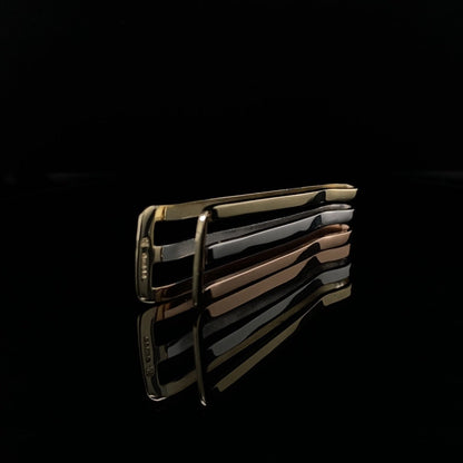 9ct Yellow, White and Rose Gold Bars Graduated Money Clip