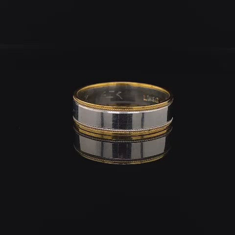 Platinum and Yellow Gold Edge 5.25mm Wedding Ring
