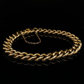 Antique Yellow Gold Curb Chain Bracelet