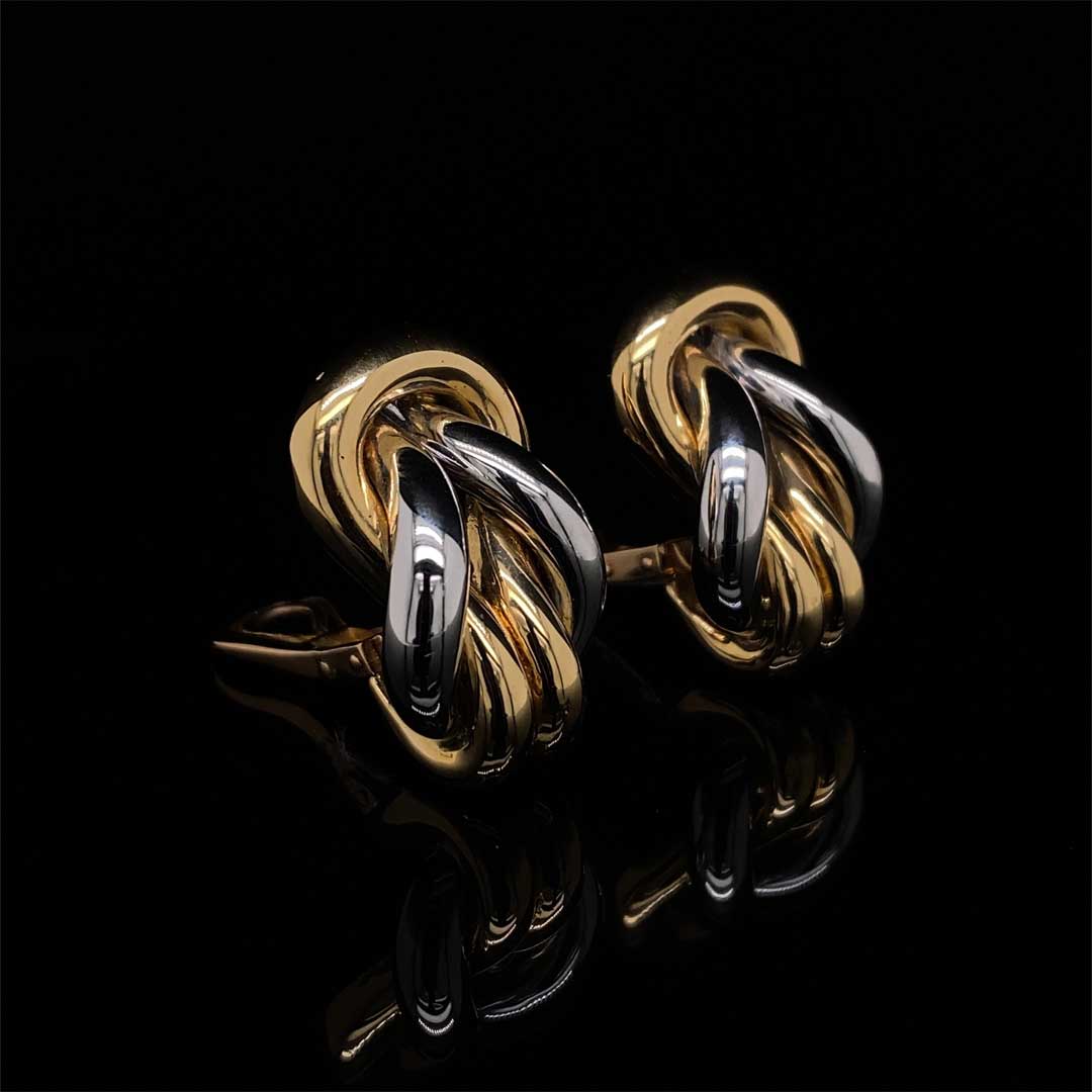 Cartier 18ct White and Yellow Gold Vintage Clip Earrings