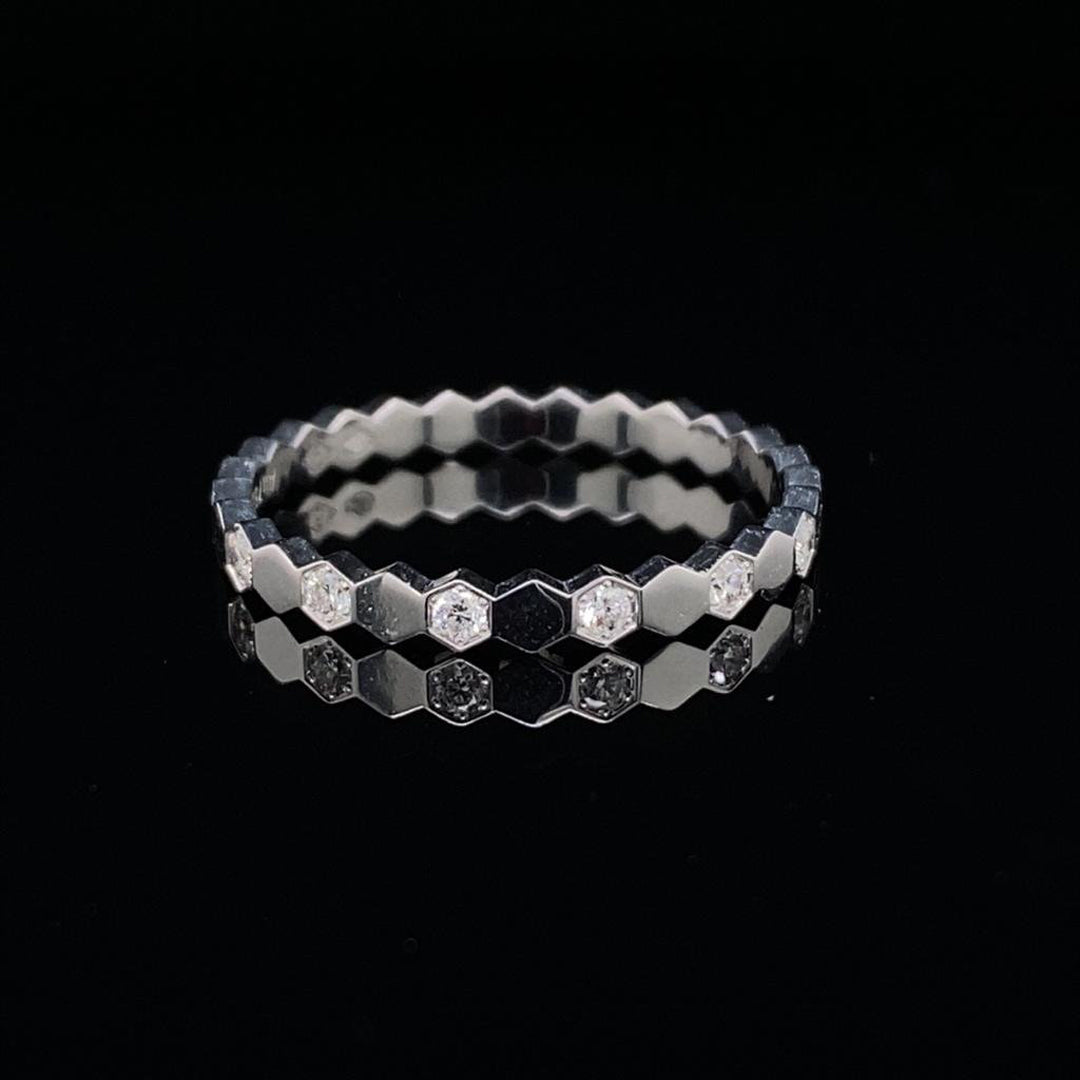 Chaumet 18ct White Gold Diamond Set Stackable Eternity Ring