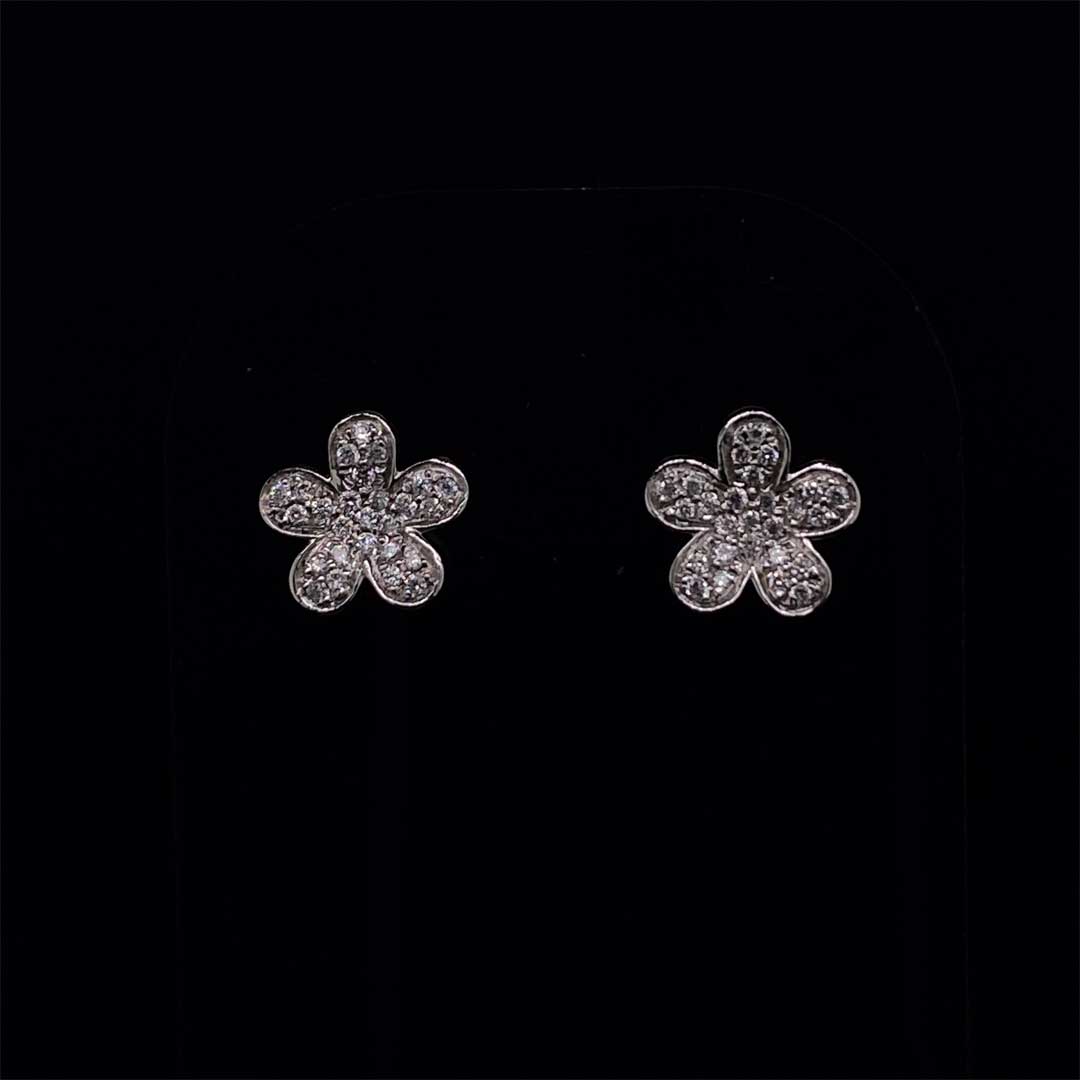 Diamond Flower Earrings