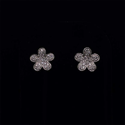 Diamond Flower Earrings