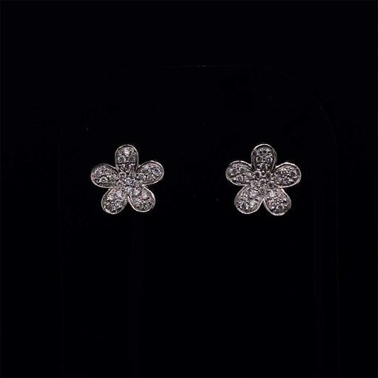 Diamond Flower Earrings