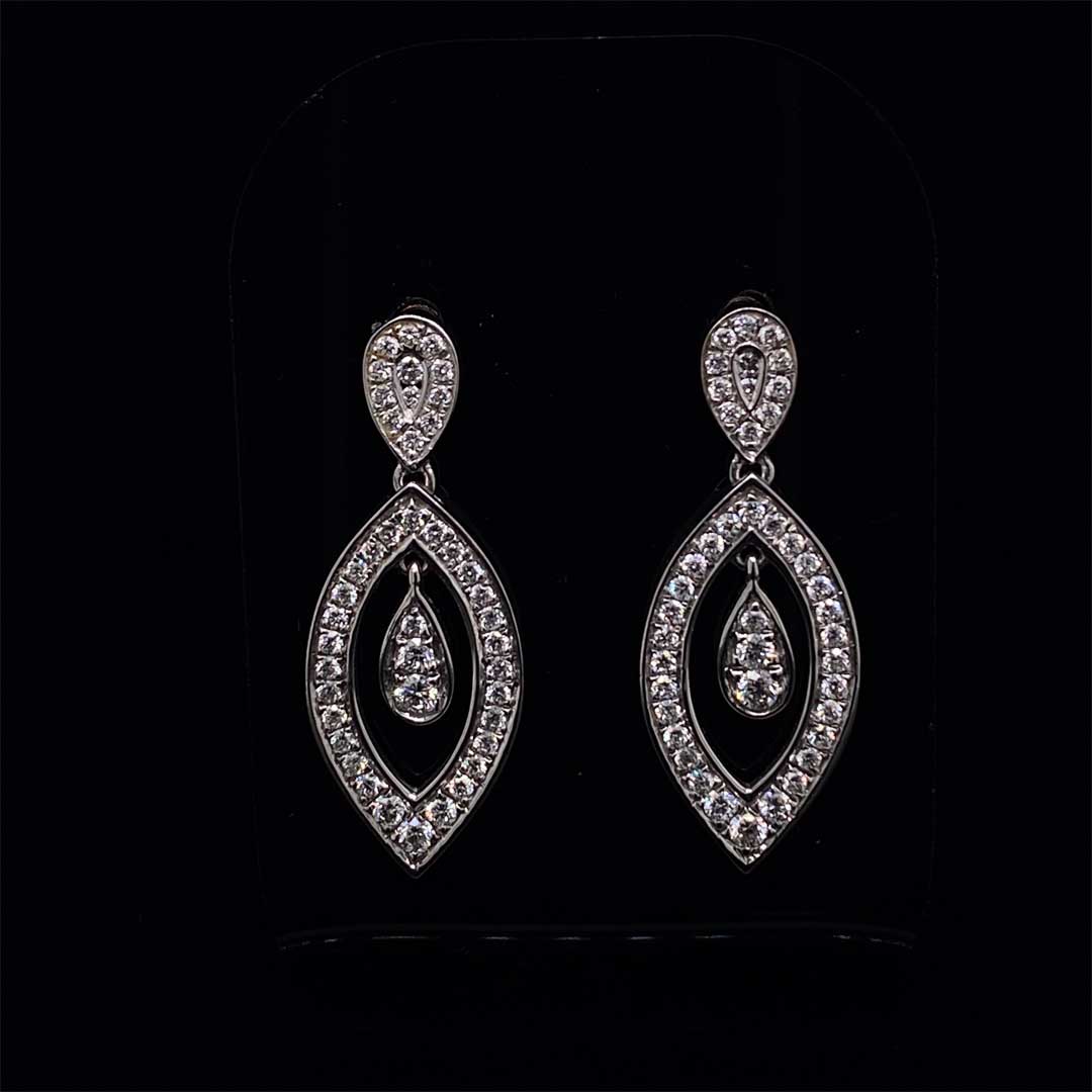 Diamond Marquise Drop Earrings