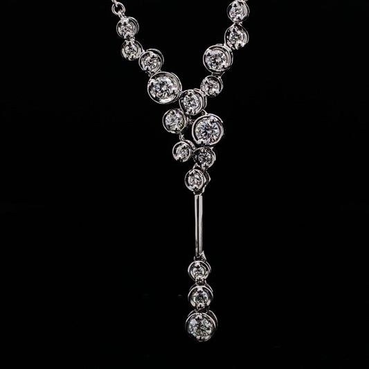 Diamond Rubover Set Bubble Style Necklace