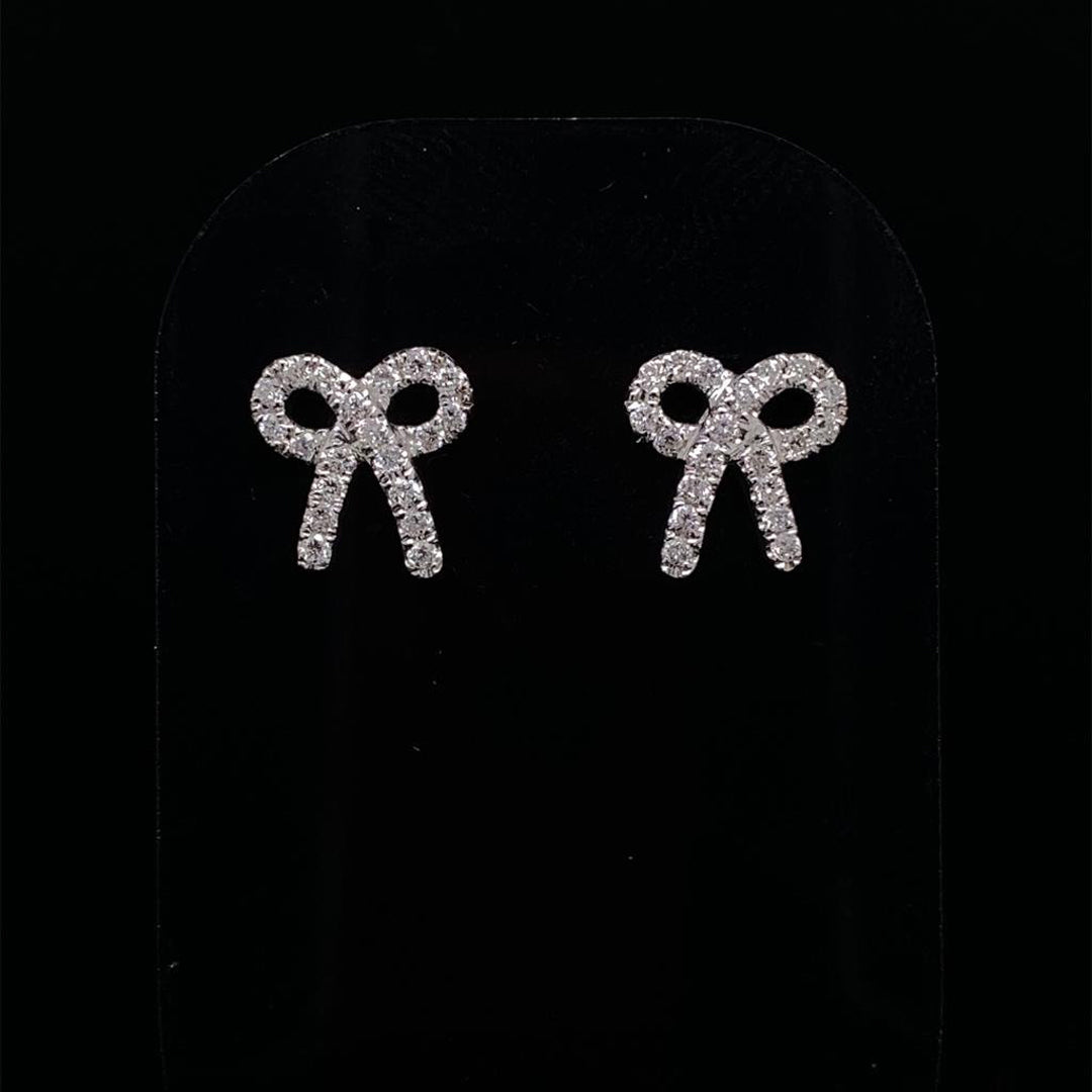 Diamond Set Bow Earrings