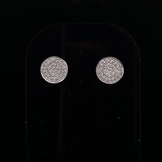 Diamond Set Circle Earrings