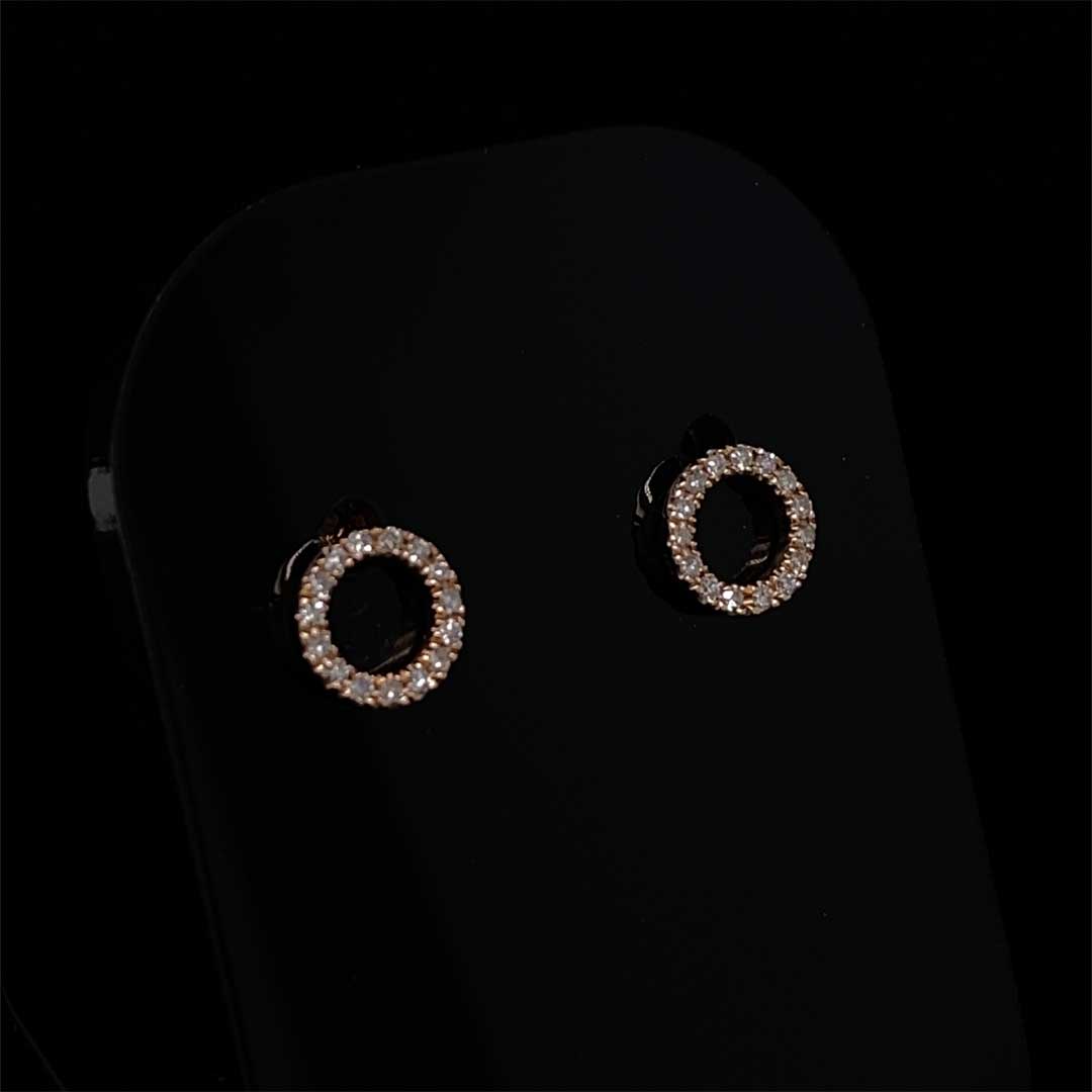 Diamond Set Open Circle Earrings