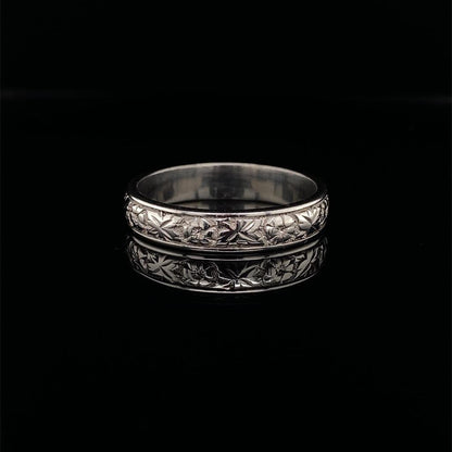 Floral Engraved Wedding Ring