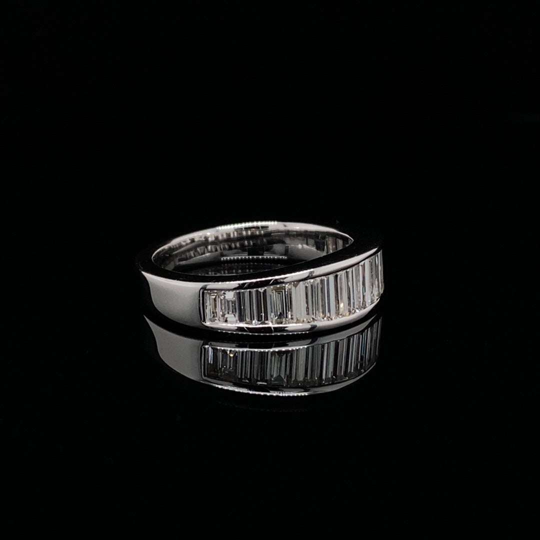 Graduated Baguette Cut Diamond Half Eternity Ring