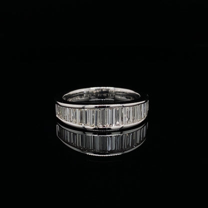 Graduated Baguette Cut Diamond Half Eternity Ring