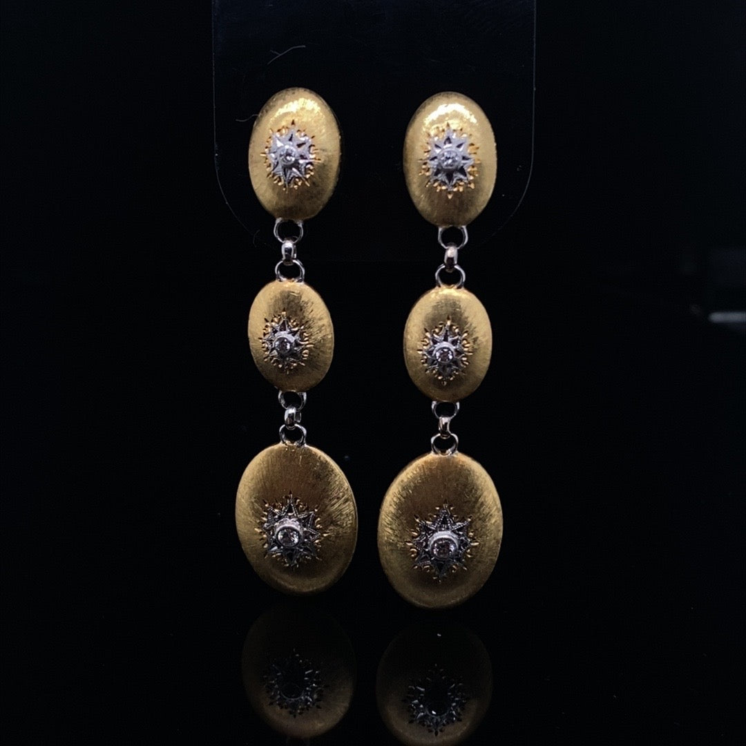 Buccellati Diamond Set Ovals Drop Earrings
