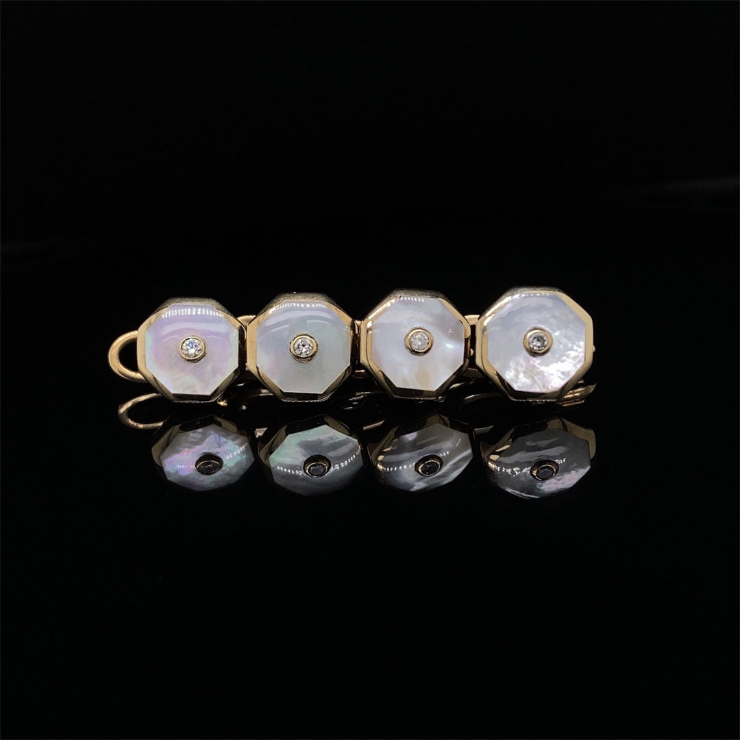 Mother of Pearl and Diamond Dress Studs