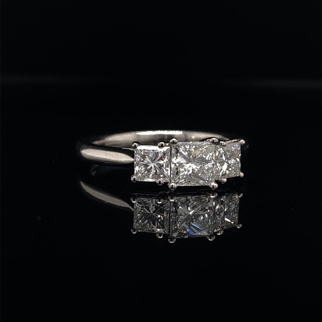 Princess Cut Diamond Three Stone Ring