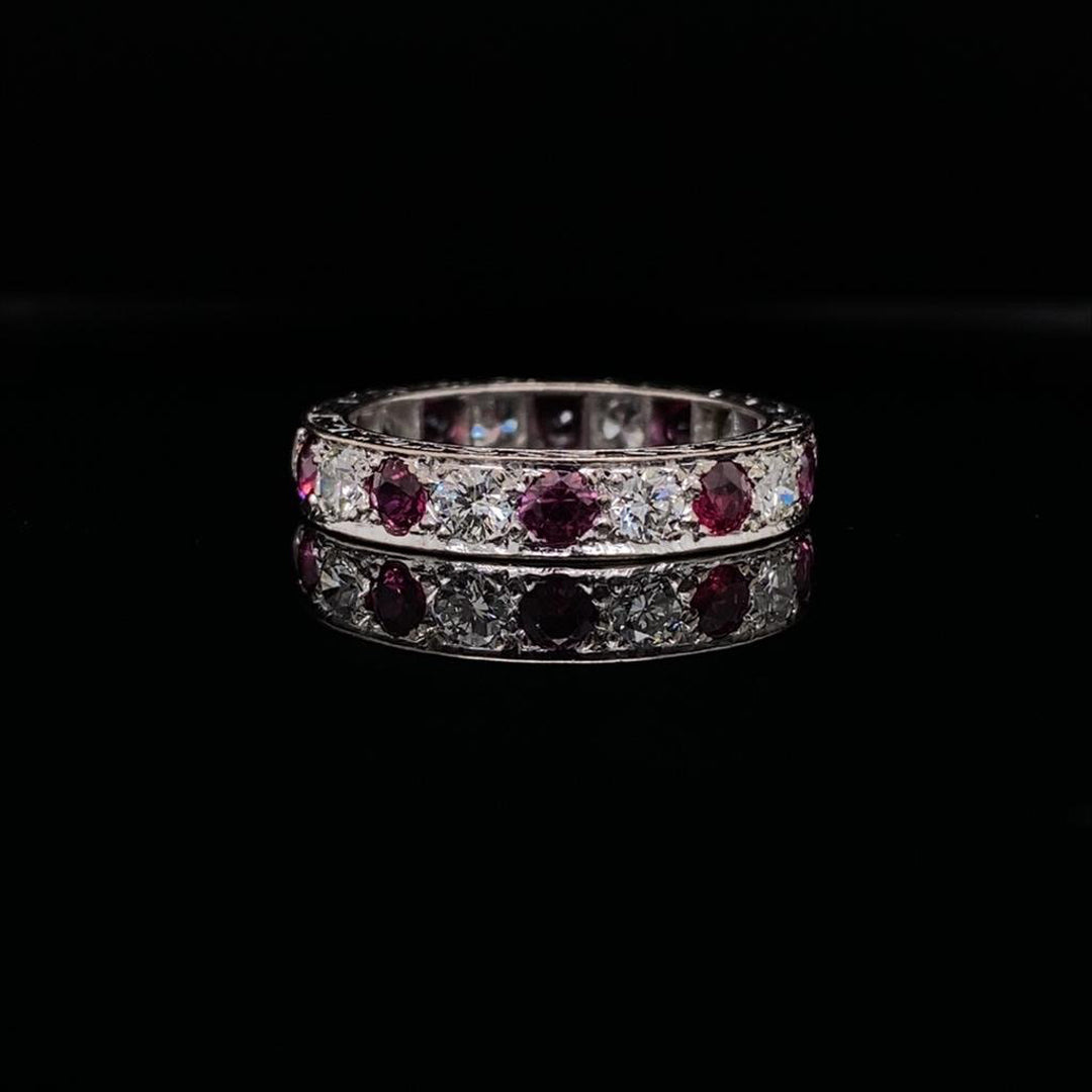 Round Ruby and Diamond Eternity Ring