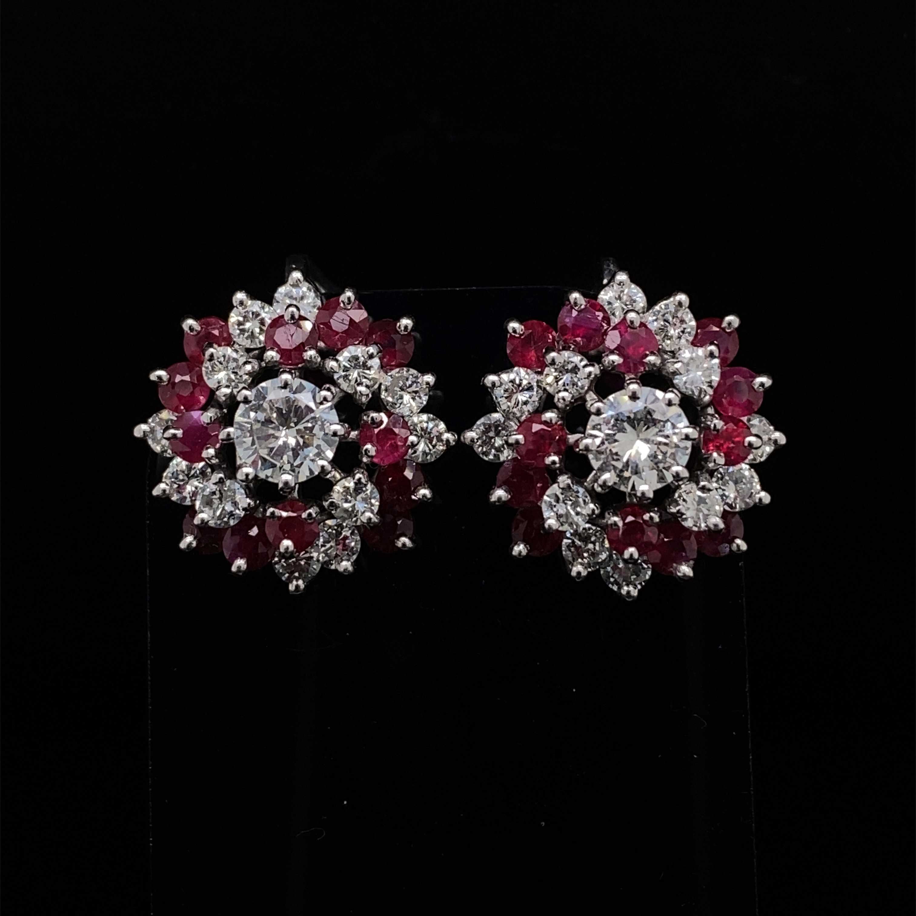 Clip on ruby on sale earrings