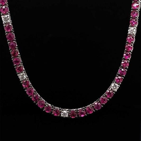 Ruby and Diamond Riviere Necklace