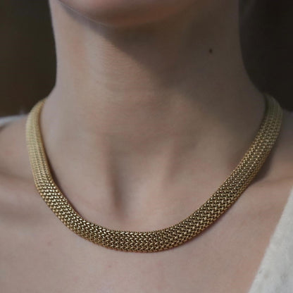 Tiffany & Co Yellow Gold Mesh Collar Necklace