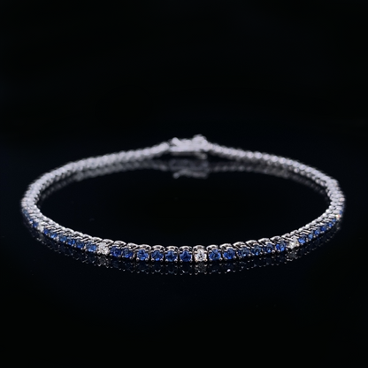 7.92ct Sapphire and Diamond Line Bracelet
