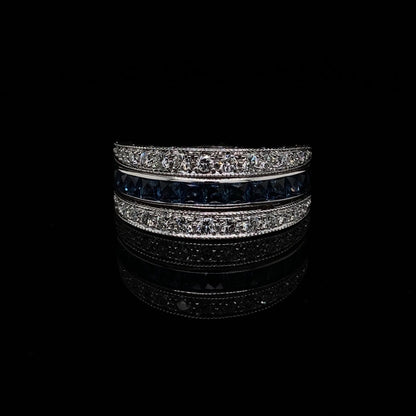 Sapphire, Ruby and Diamond Night and Day Eternity Ring