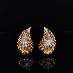 Tiffany & Co. Diamond Tear Drop Clip Earrings