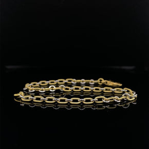 Two Colour White and Yellow Gold Bracelet