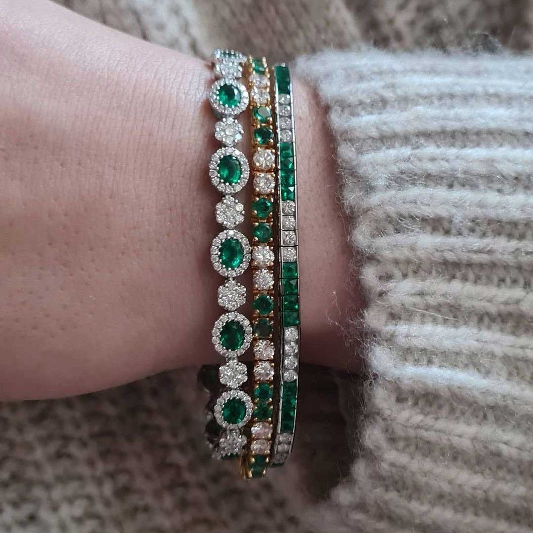 Van Cleef & Arpels Round Emerald and Diamond Bracelet
