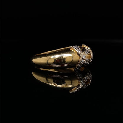 Vintage 18ct YG Cartier Diamond Set Logo Ring