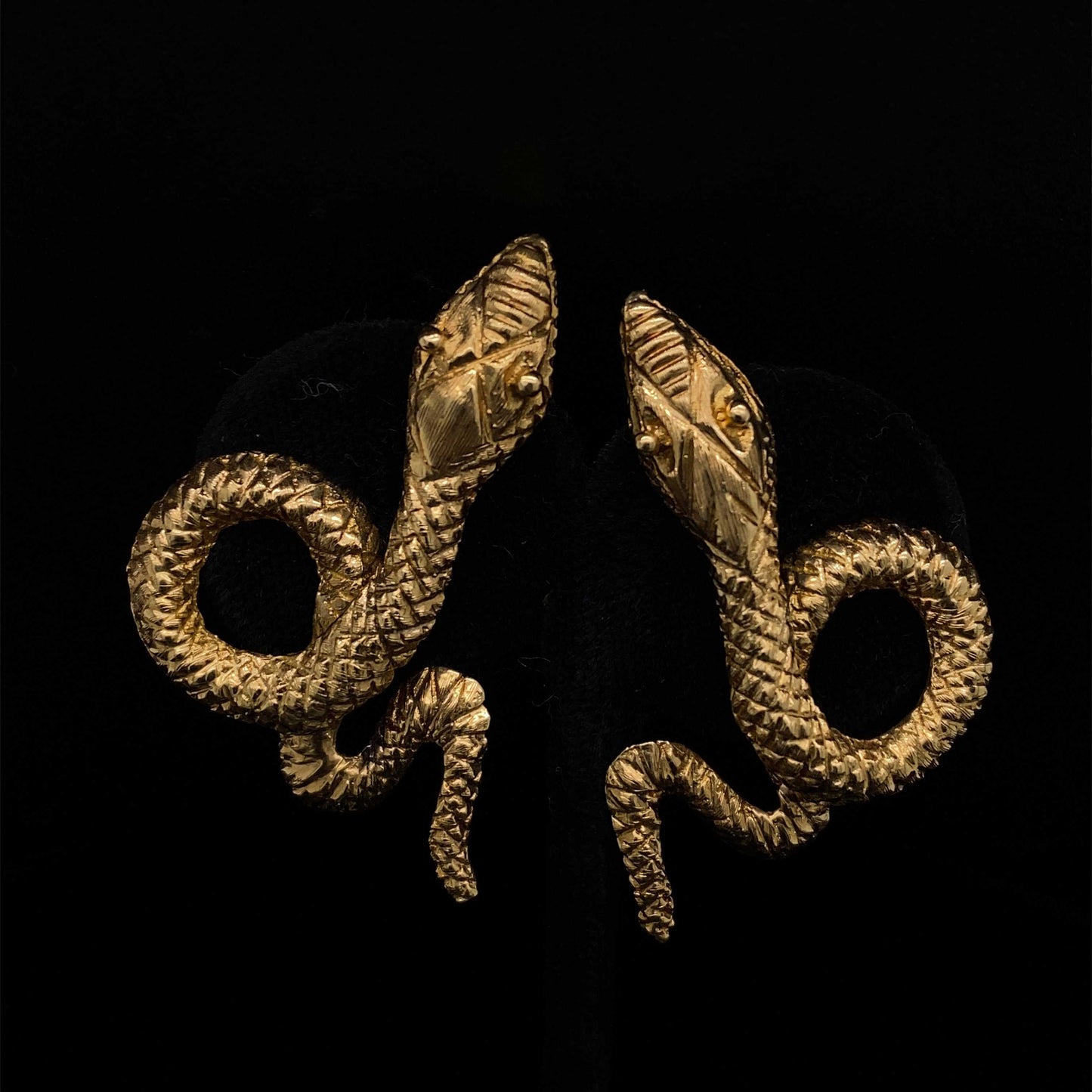 Vintage 18ct Yellow Gold Lalaounis Snake Earrings