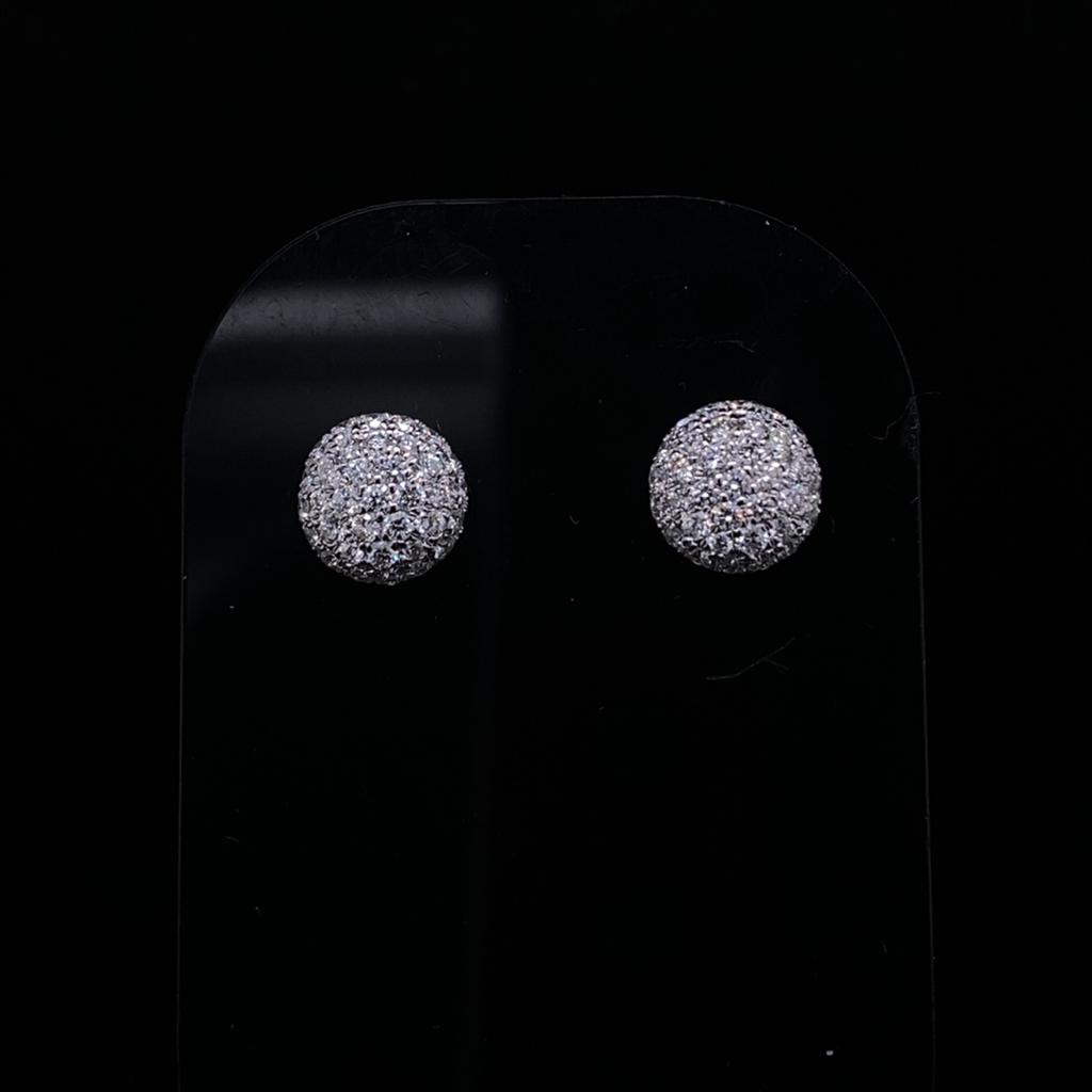Pave Diamond Domed Earrings