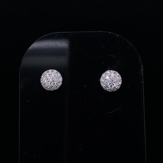 Pave Diamond Domed Earrings