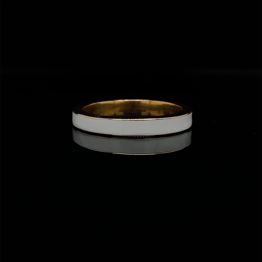 White Enamel Cartier Ring