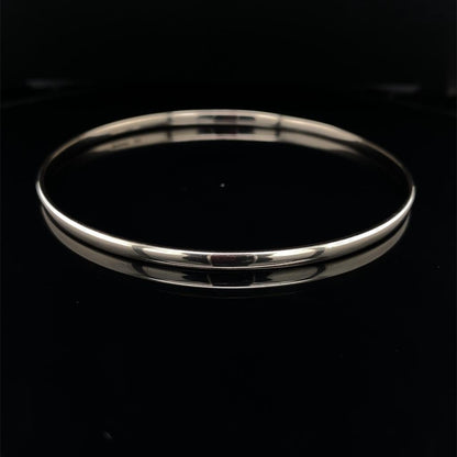White Gold Solid Round Bangle