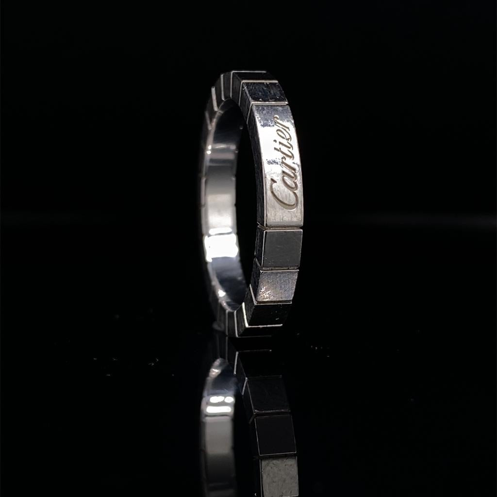 White Gold Square Faceted Cartier Wedding Ring