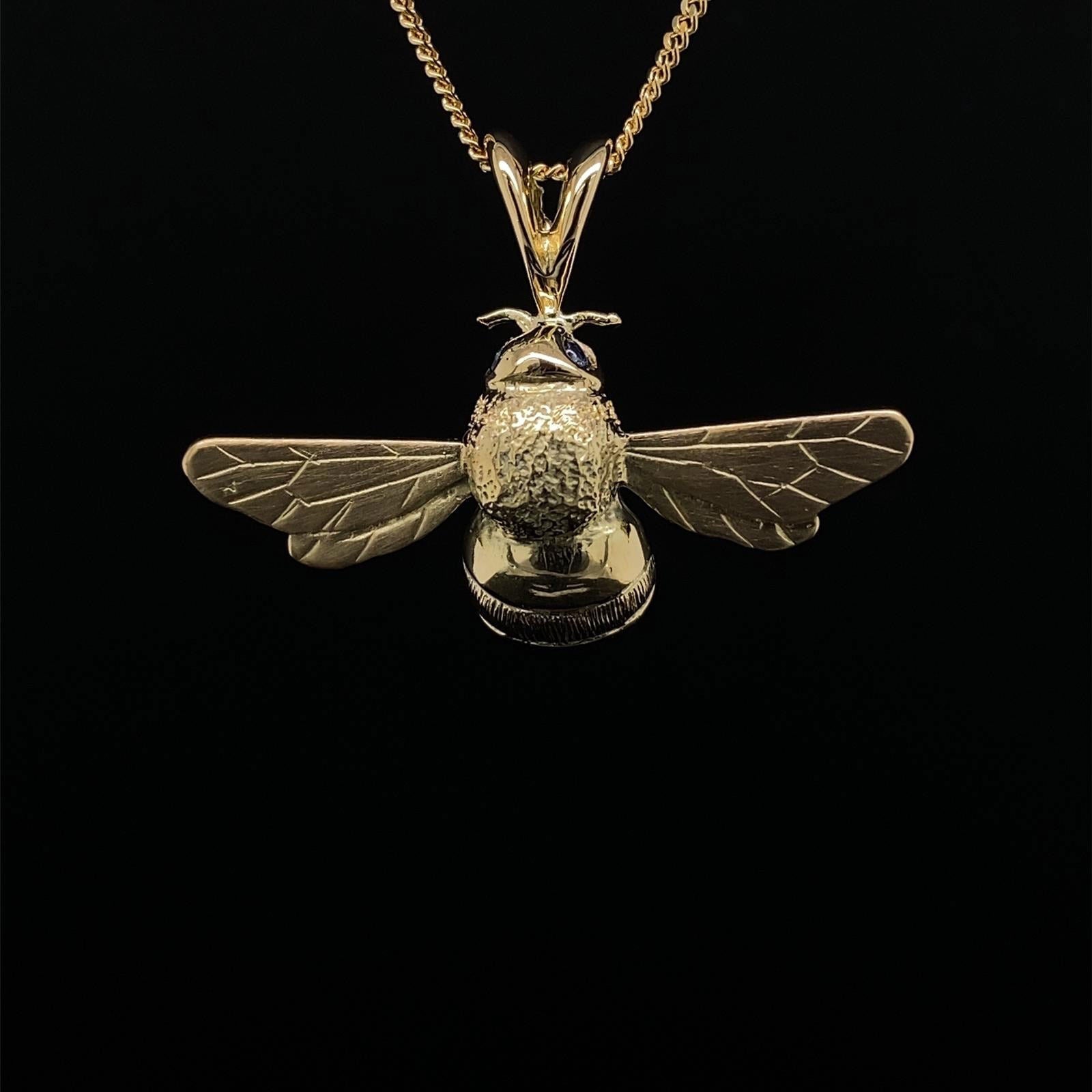 Yellow Gold Bumble Bee Pendant – Michael Rose - Main Image