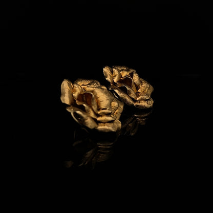 Yellow Gold Rose Clip Earrings