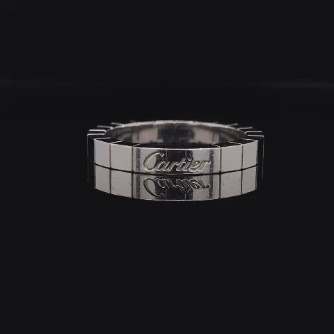 White Gold Square Faceted Cartier Wedding Ring