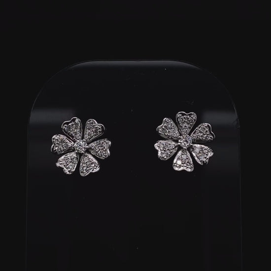 0.20ct Diamond Set Flower Earrings